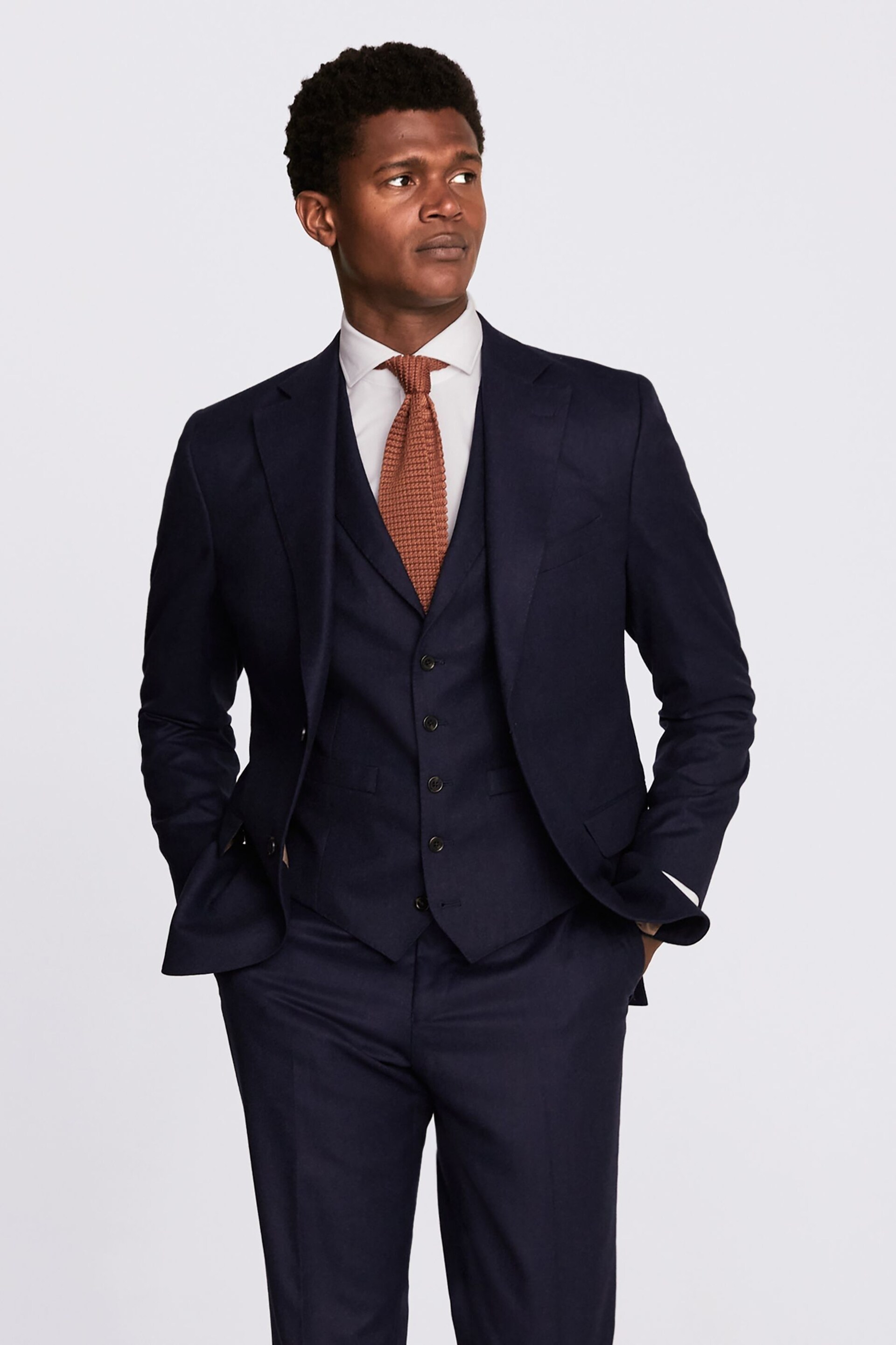 MOSS x Barberis Blue Tailored Fit Suit Jacket - Image 1 of 7