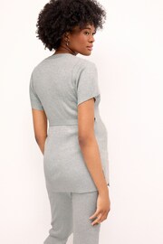 Grey Maternity Knitted Wrap Top - Image 4 of 8