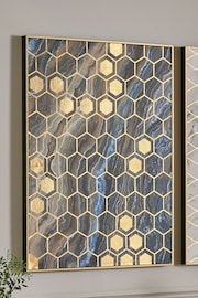 Pacific Black Marble Canvas With Gold Geo Pattern - Image 1 of 4