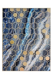 Pacific Black Marble Canvas With Gold Geo Pattern - Image 2 of 4