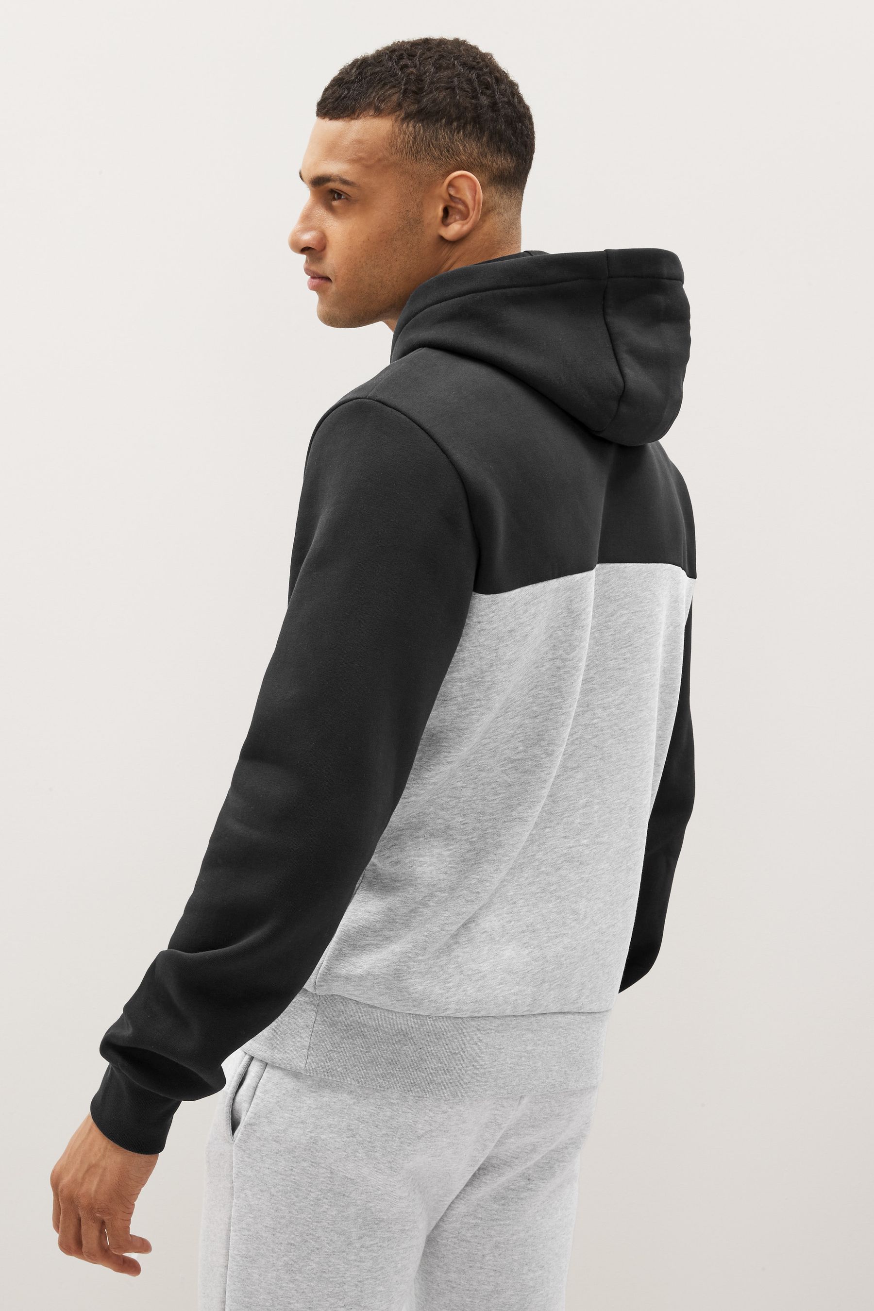 Buy Lacoste Black Grey Colour Block Fleece Hoodie from Next Luxembourg