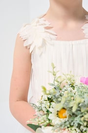 Angel & Rocket Ivory White Petal Shoulder Valerie Dress - Image 3 of 6