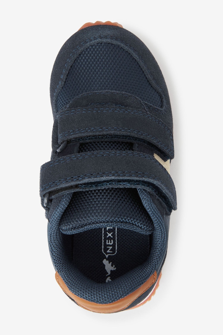 Navy Standard Fit (F) Double Strap Trainers - Image 3 of 5