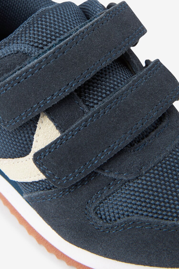 Navy Standard Fit (F) Double Strap Trainers - Image 4 of 5