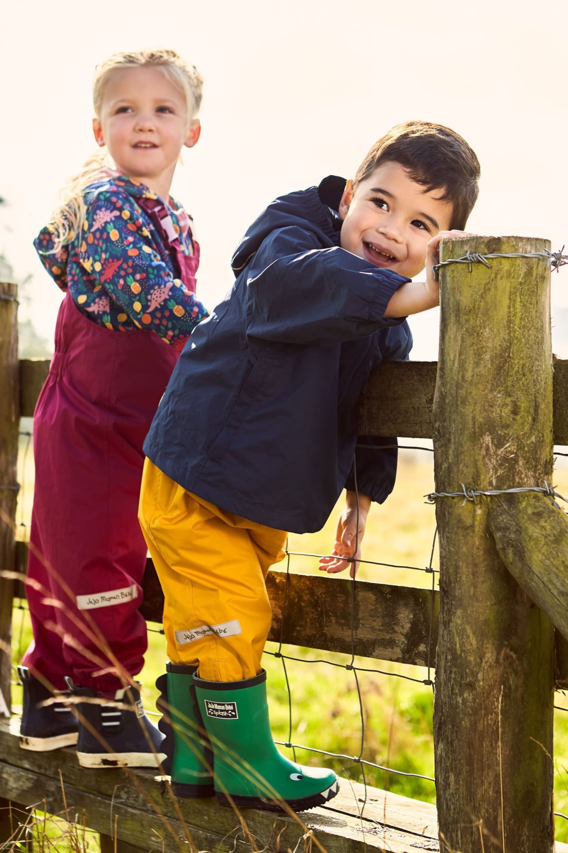 JoJo Maman Bébé Mustard Yellow Pack-Away Waterproof Trousers - Image 4 of 4