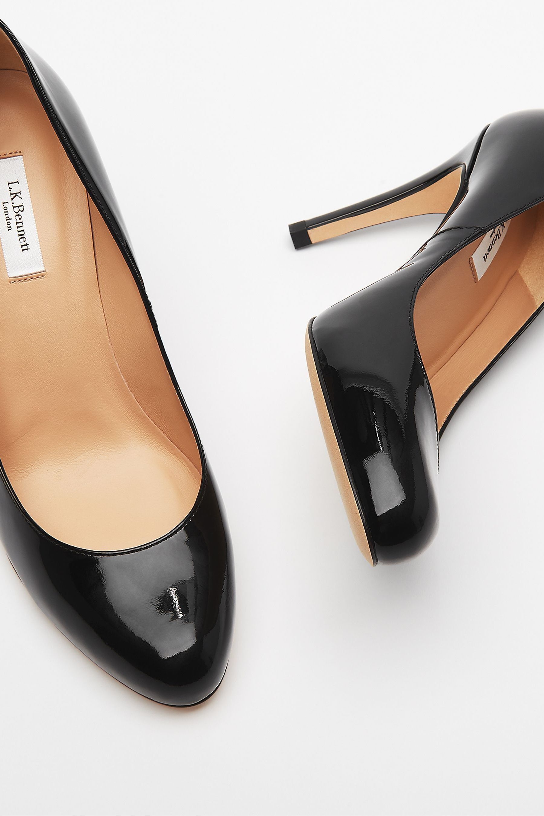 Lk bennett black patent shoes deals