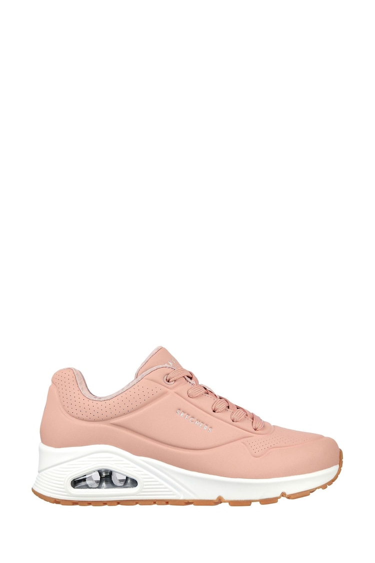 Skechers Light Pink Womens Uno Stand On Air Trainers - Image 1 of 5