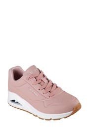 Skechers Light Pink Womens Uno Stand On Air Trainers - Image 3 of 5