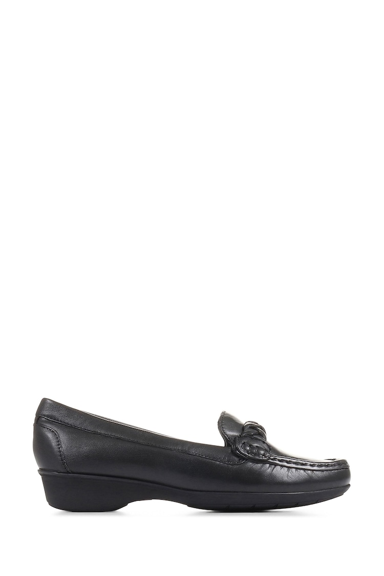 Pavers Casual Leather Black Moccasin Shoes - Image 1 of 5