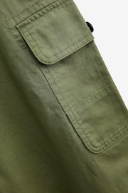 Khaki Green Linen Blend Cargo Trousers - Image 8 of 8