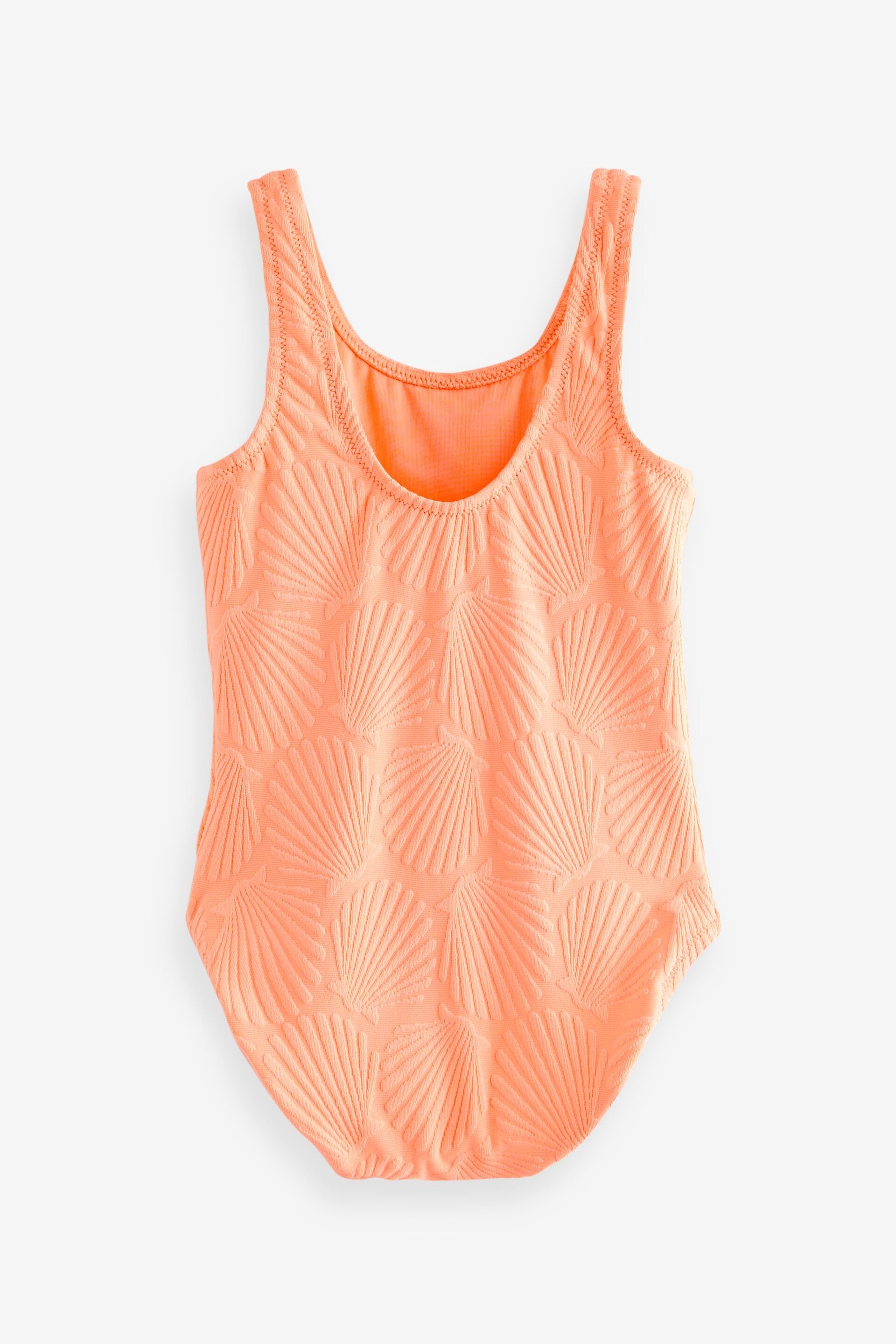 Orange Shell Textured Swimsuit (3-16yrs) - Image 6 of 7