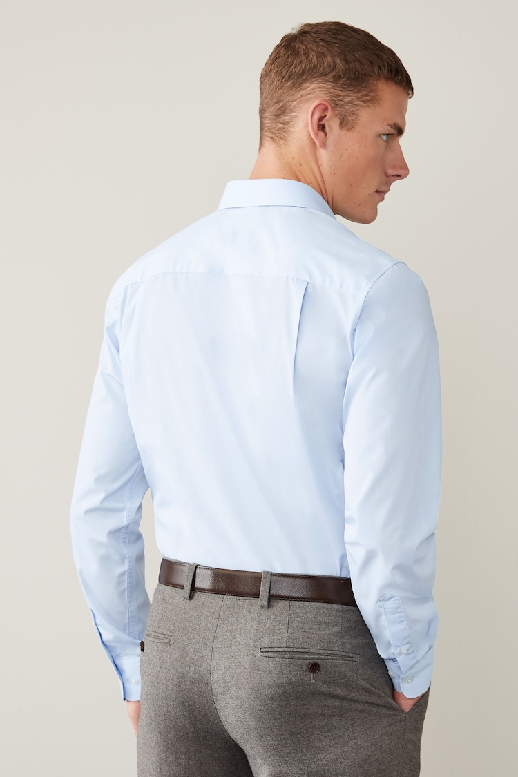 Light Blue Regular Fit Easy Care Single Cuff Shirt - Image 2 of 7