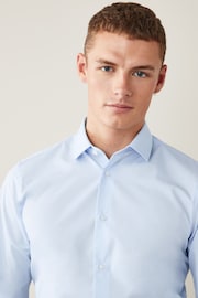 Light Blue Regular Fit Easy Care Single Cuff Shirt - Image 3 of 7