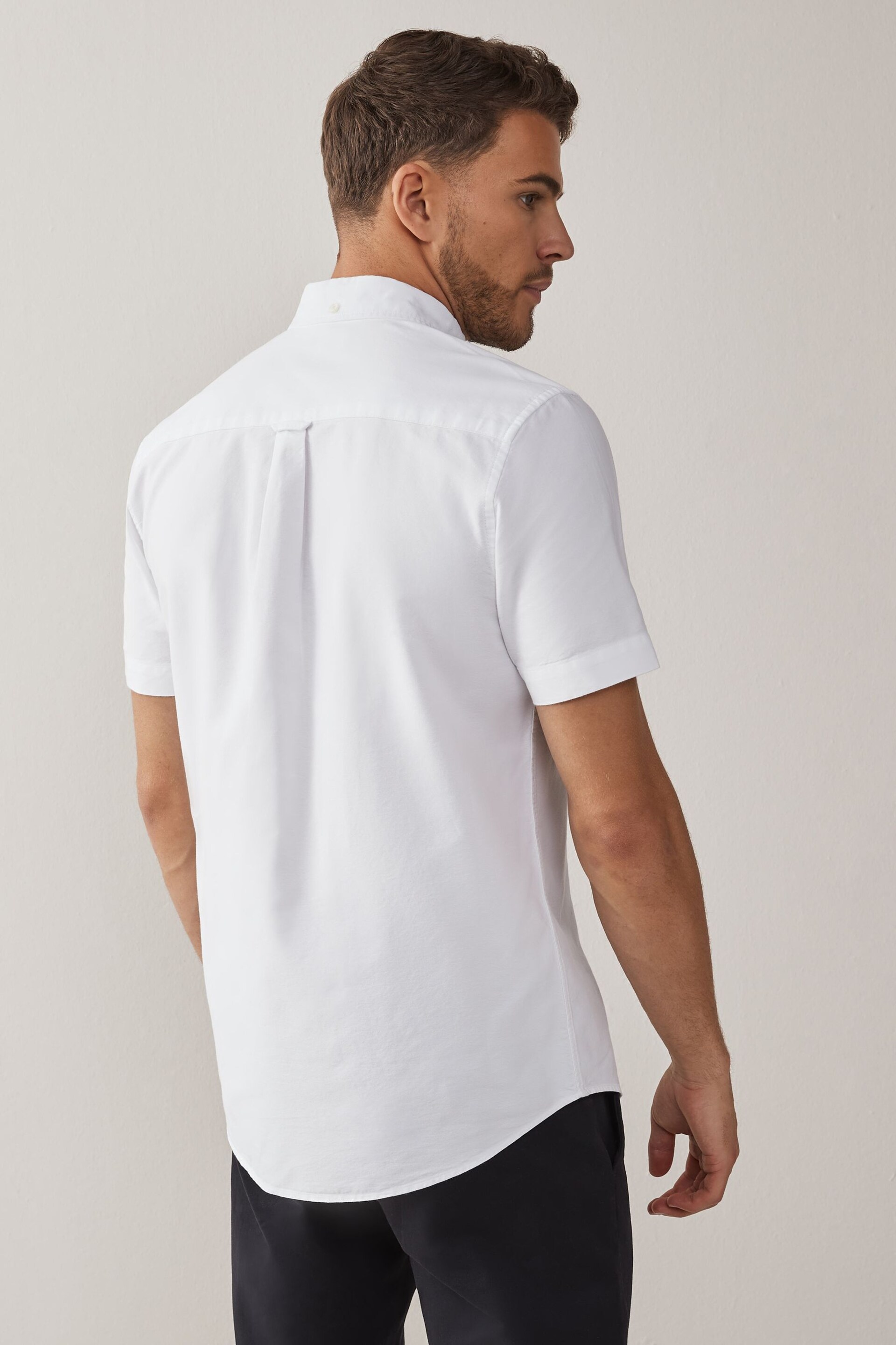 White Short Sleeve Oxford Shirt 3 Pack - Image 4 of 6