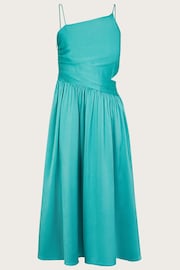 Monsoon Green Satin Cut-Out Prom Dress - Image 1 of 3