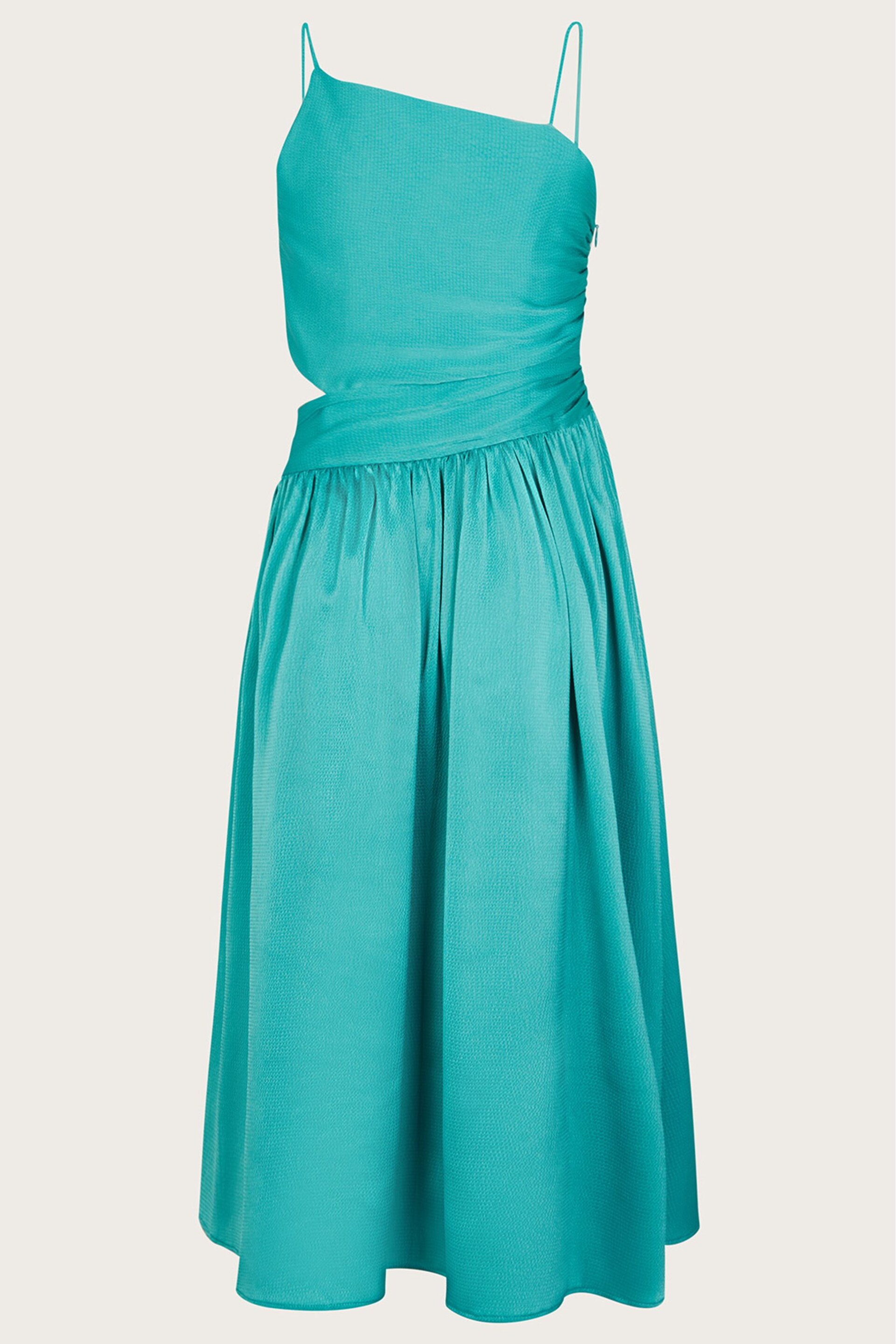 Monsoon Green Satin Cut-Out Prom Dress - Image 2 of 3