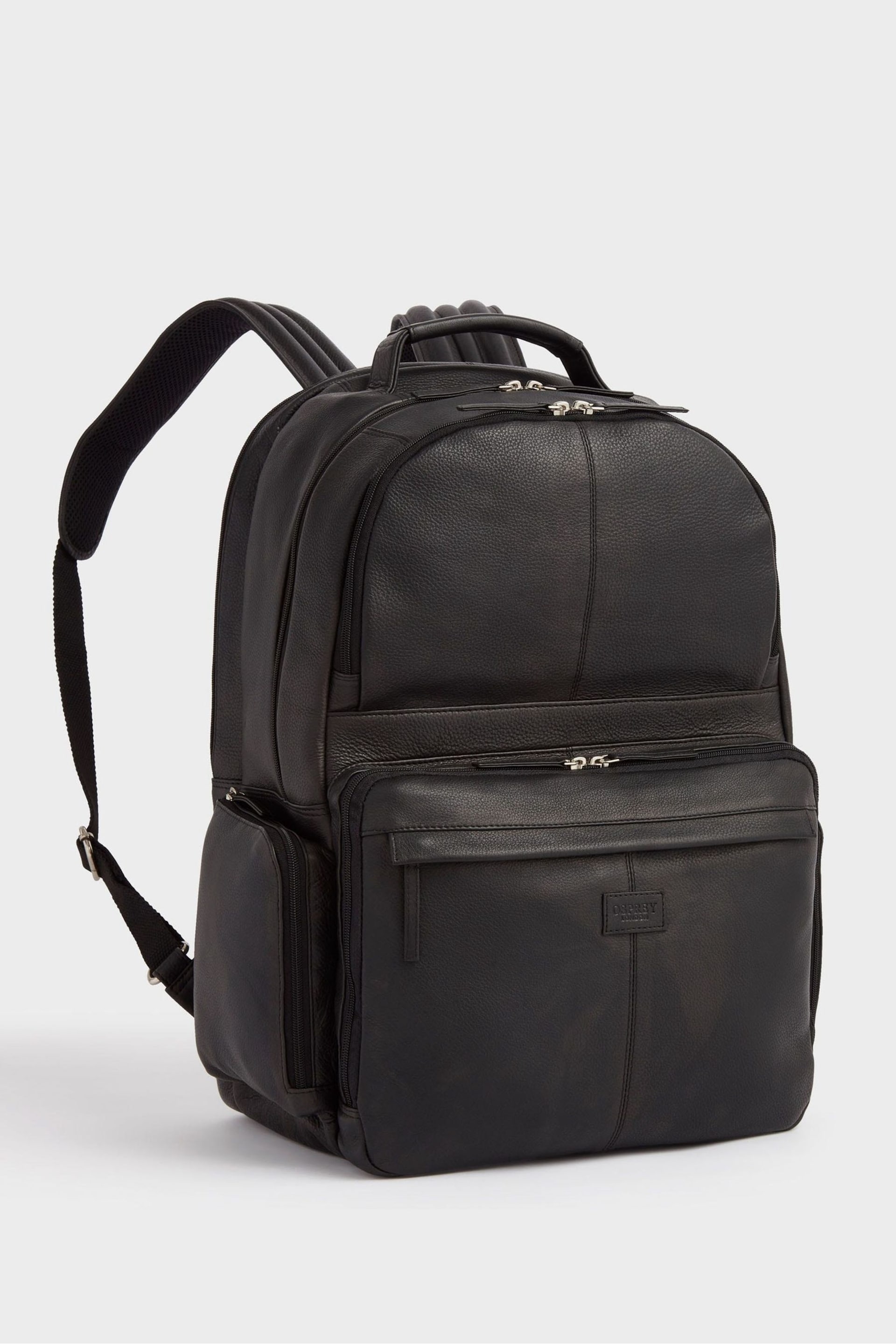 OSPREY LONDON The Lockton Black Leather Backpack - Image 3 of 4