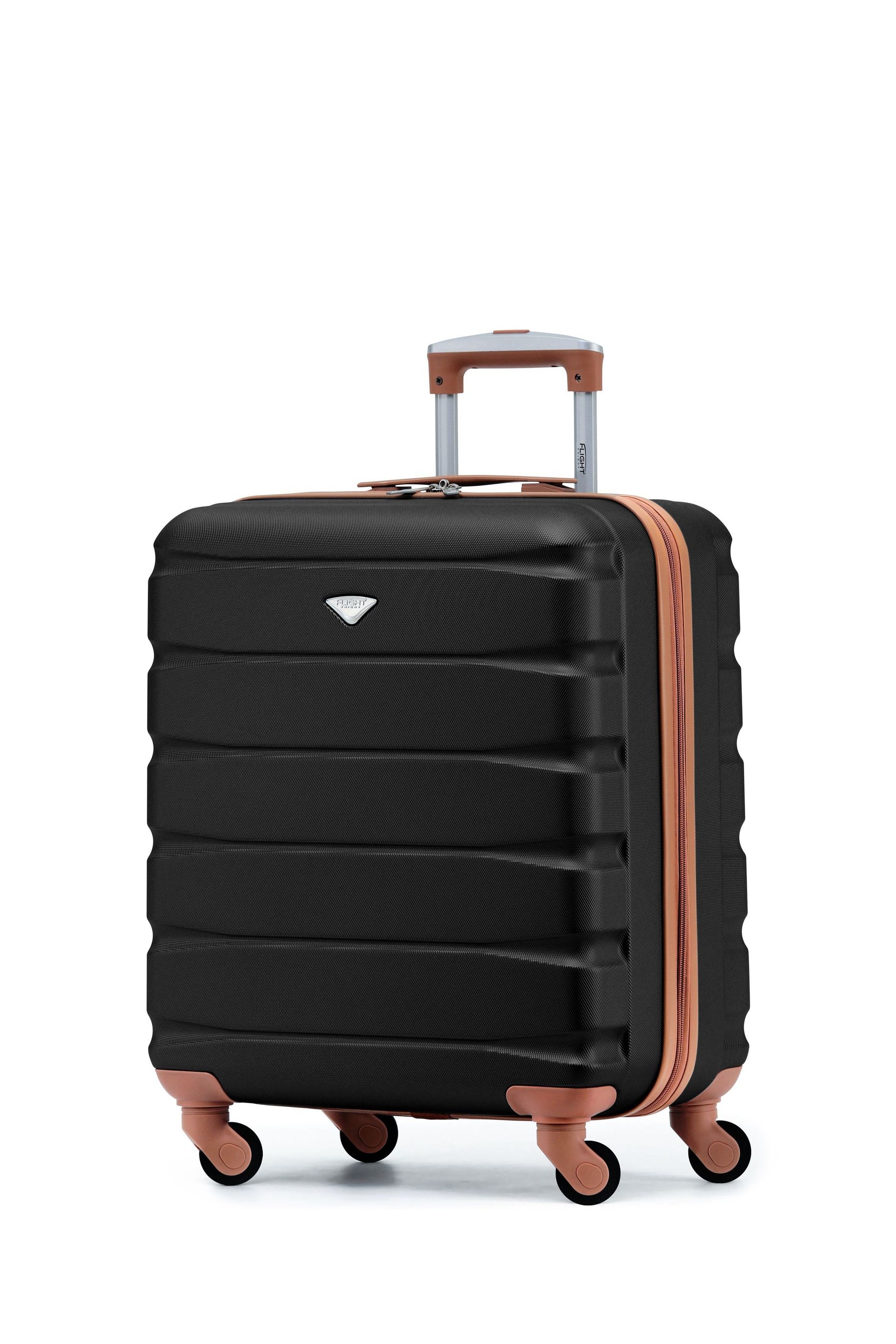 Buy Flight Knight 56x45x25cm EasyJet Overhead 4 Wheel ABS Hard Case Cabin Carry On Hand Black Luggage from Next Malta