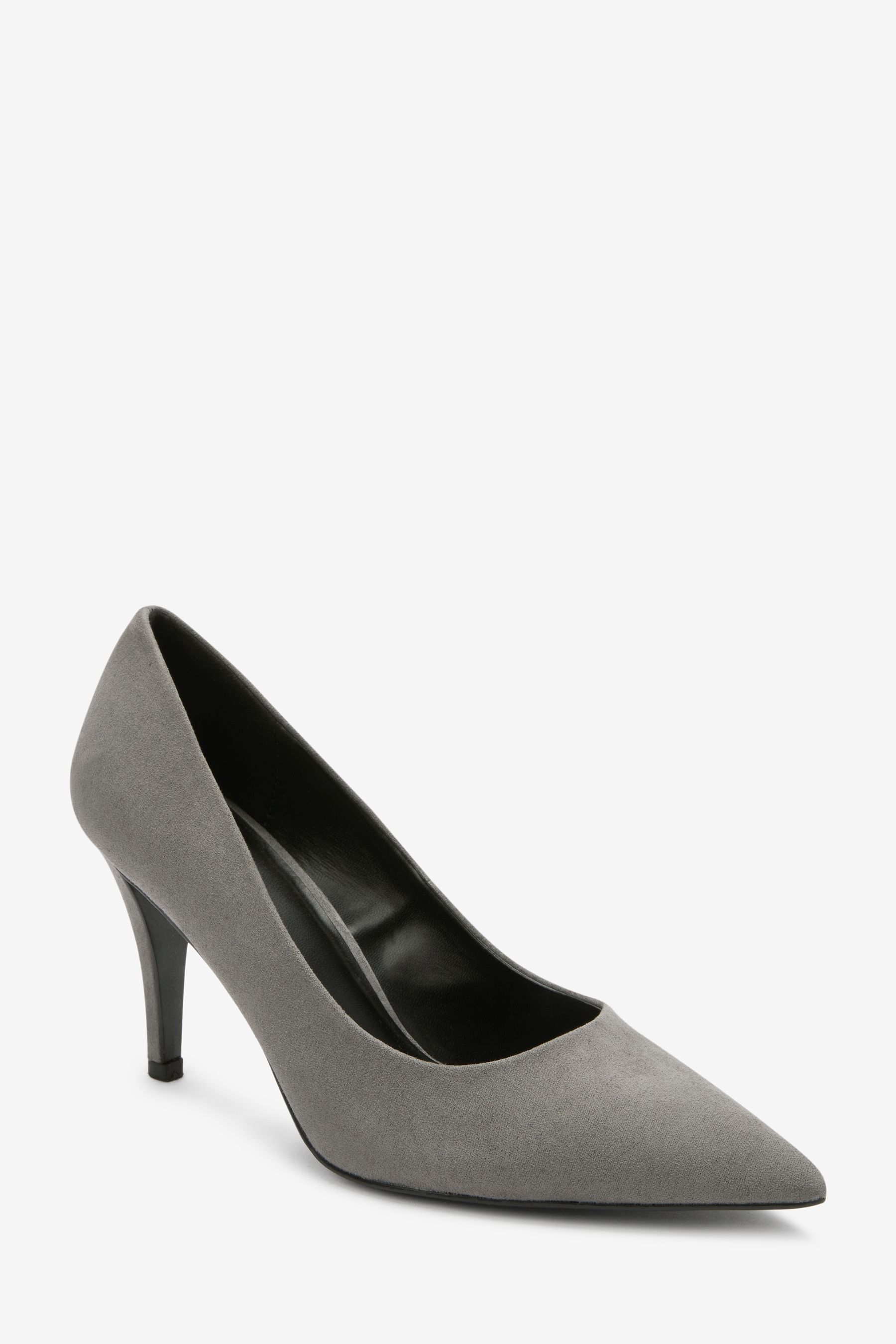 Grey mid heel court shoes shop