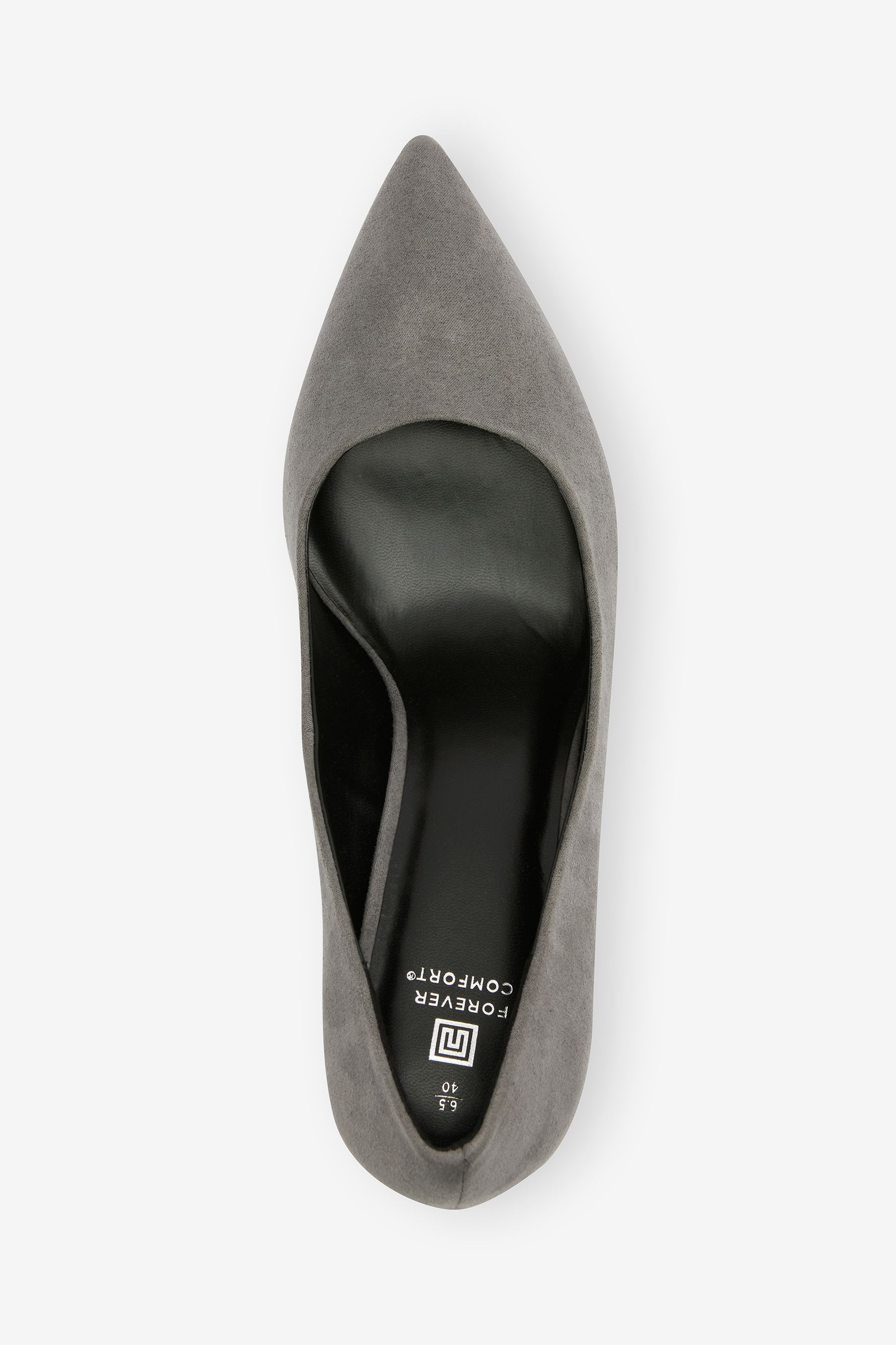 Grey court shoes wide fit hot sale