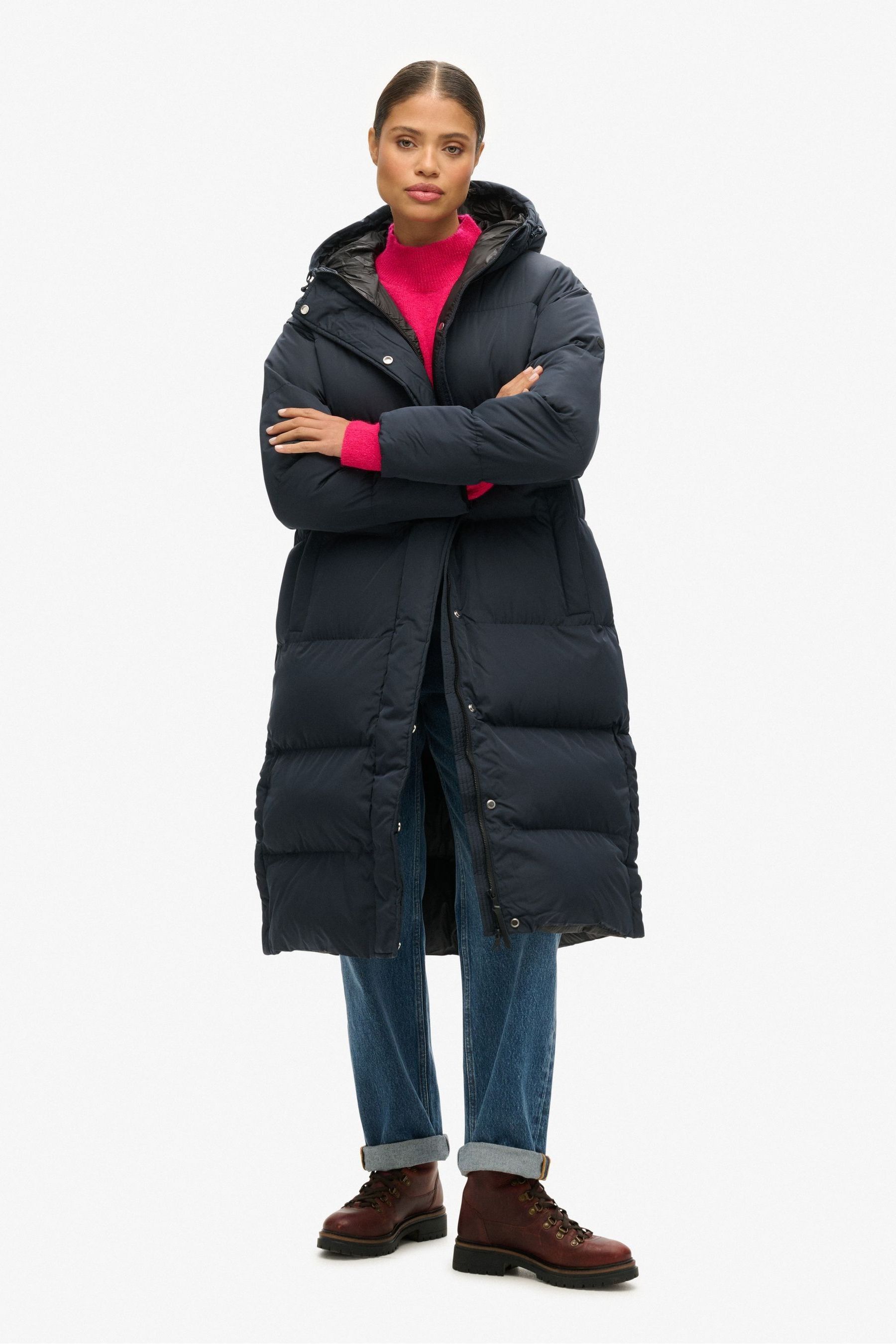 Hooded longline jacket deals