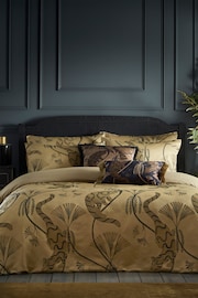 Riva Paoletti Gold Global Animal Jacquard Duvet Cover and Pillowcase Set - Image 1 of 4