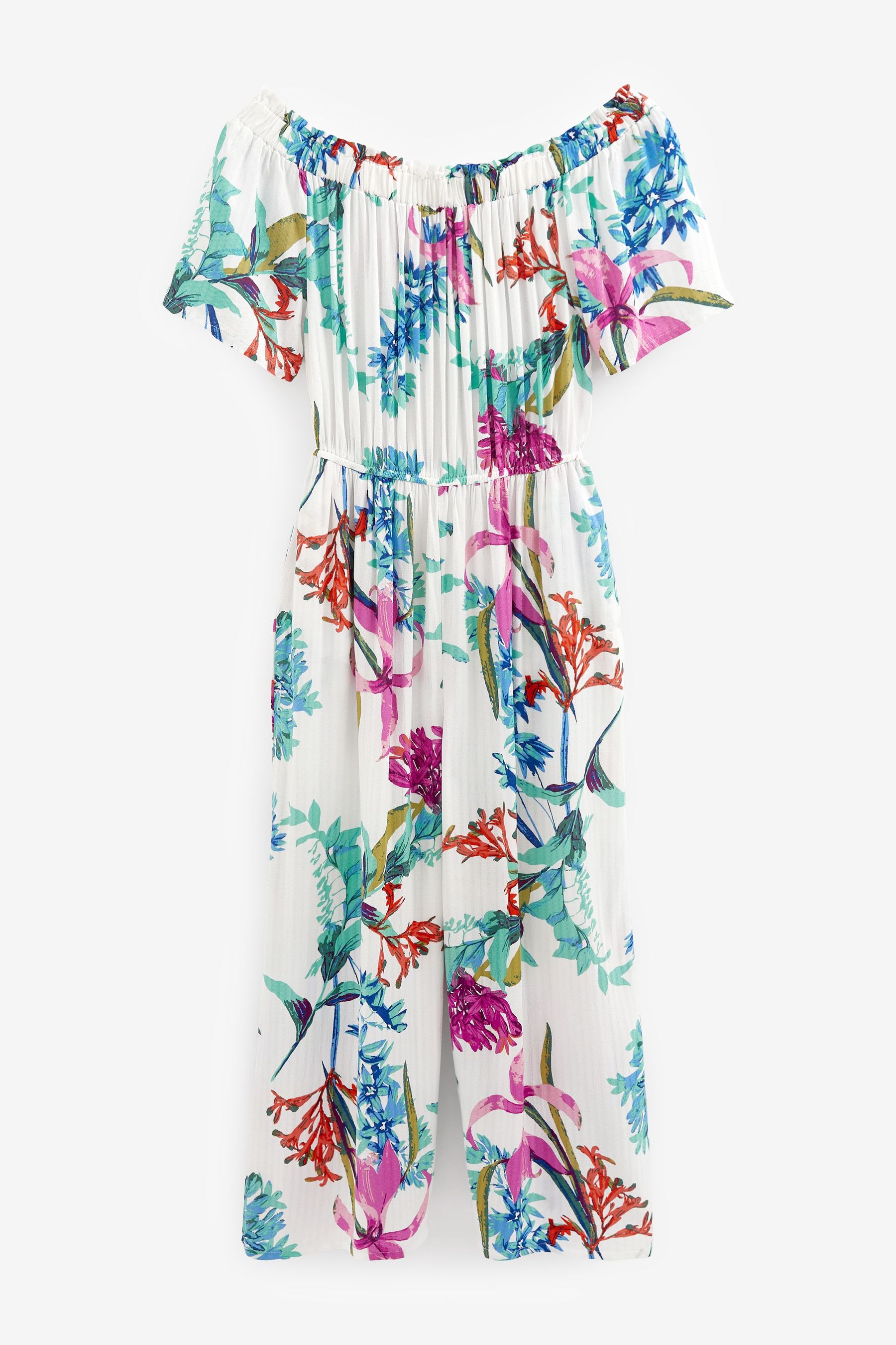 Buy Ecru White Floral Off Shoulder Jumpsuit from Next Luxembourg