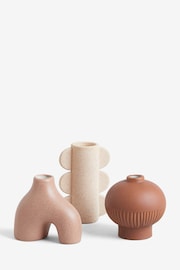 Set of 3 Natural Shaped Ceramic Mini Textured Vases - Image 3 of 3