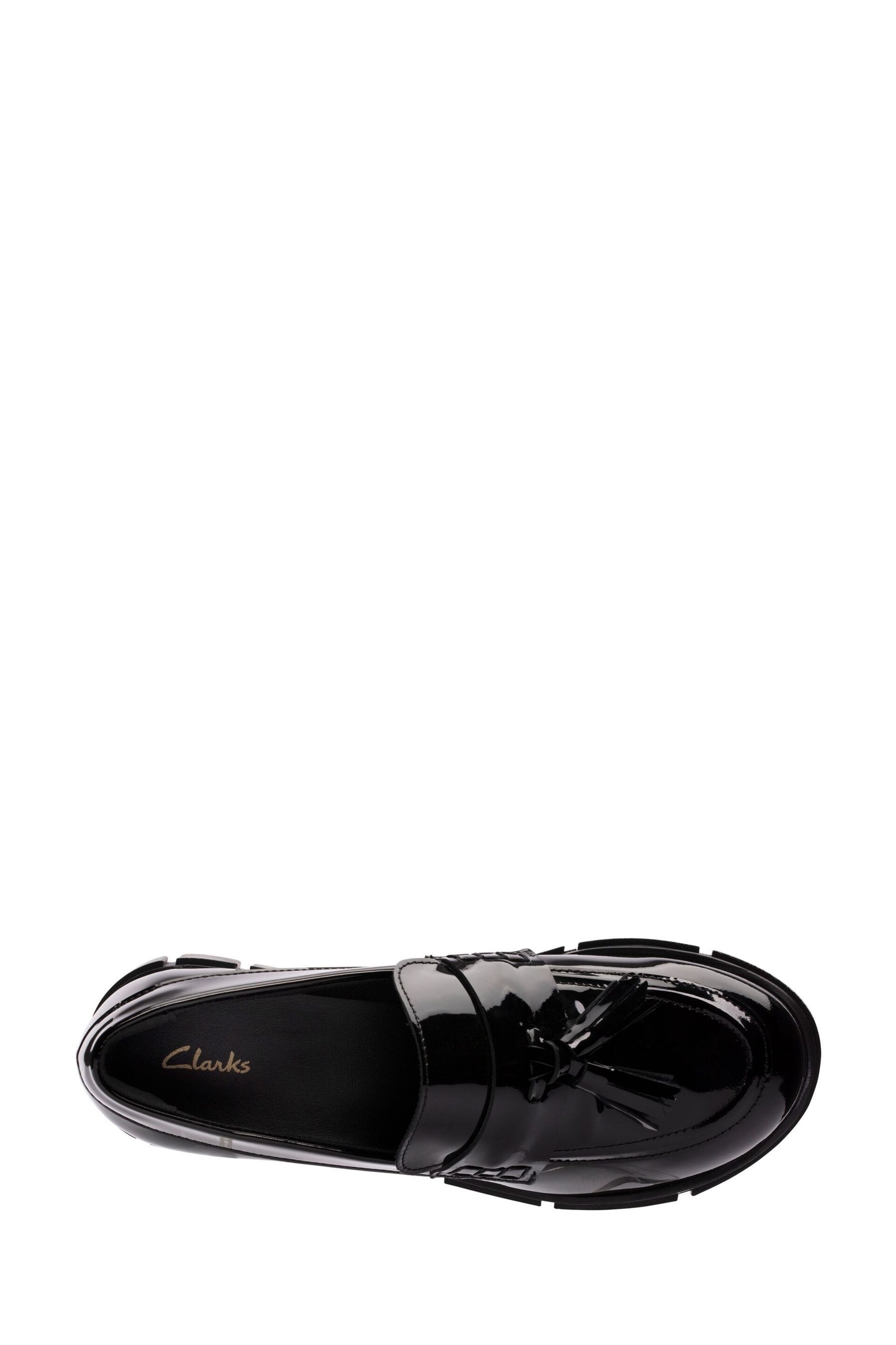 Clarks Black Patent Teala Loafer Shoes - Image 6 of 7