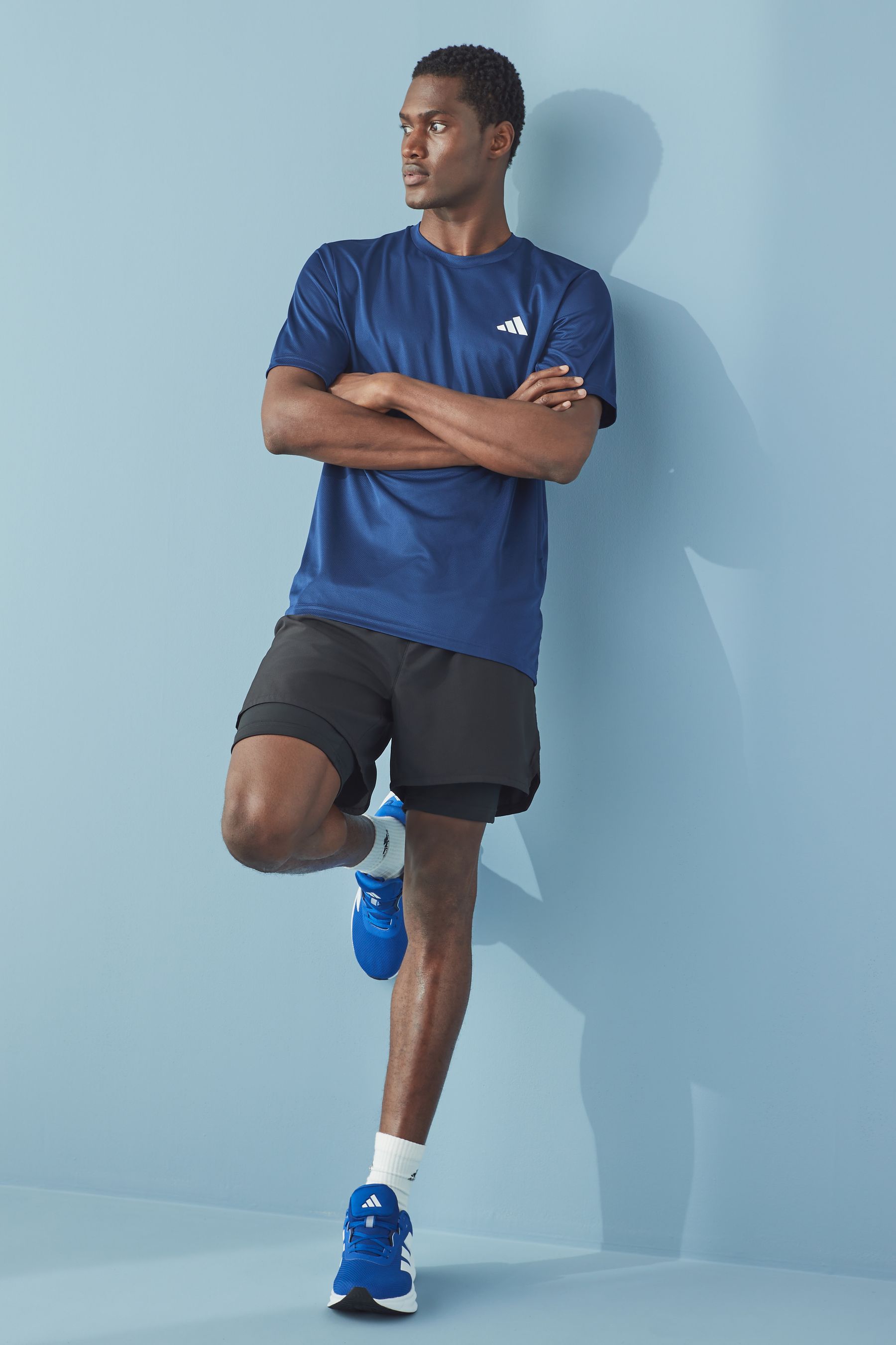 Blue adidas shirt cheap