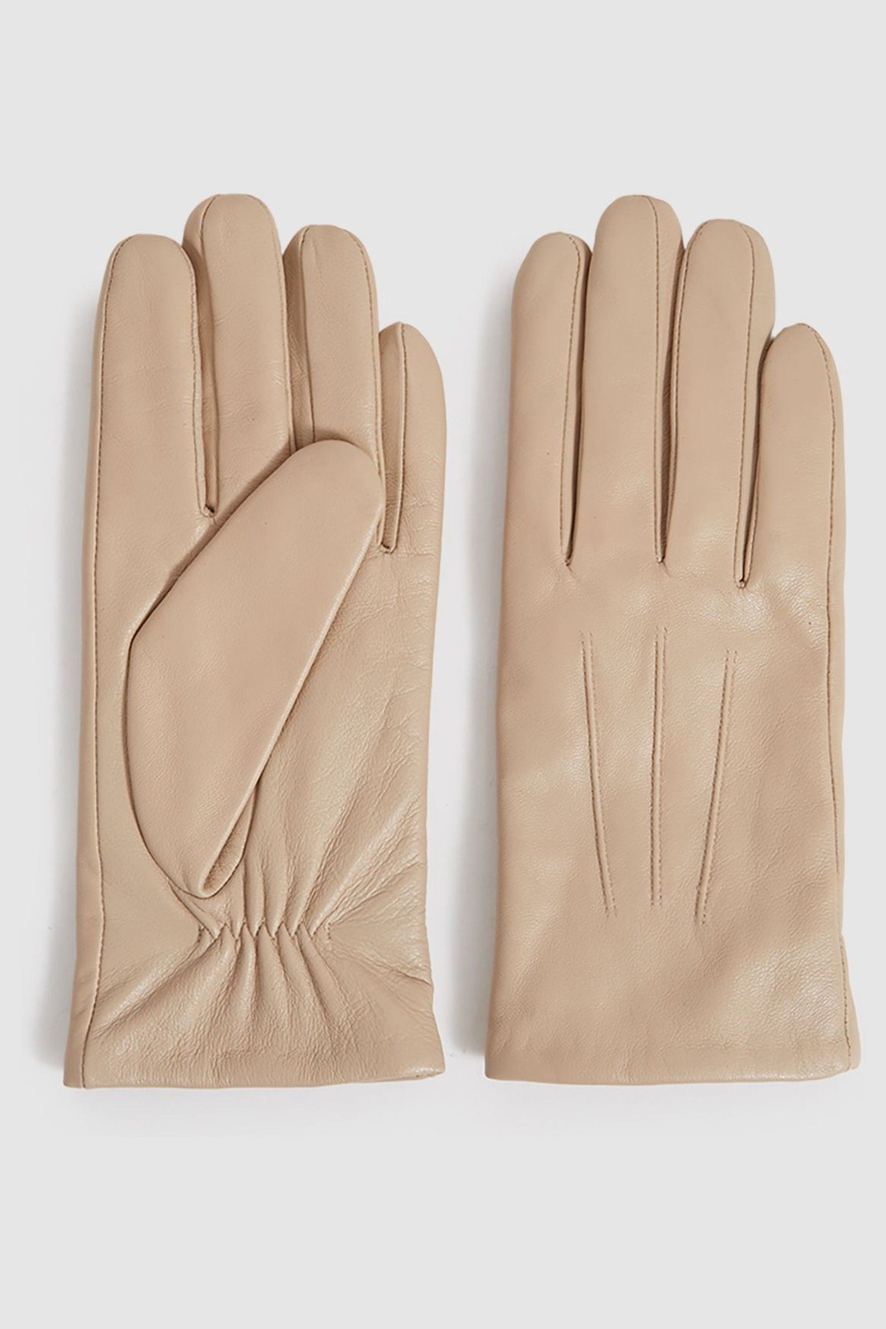 Buy Reiss Soft Camel Gabrielle Leather Gloves from Next Malta