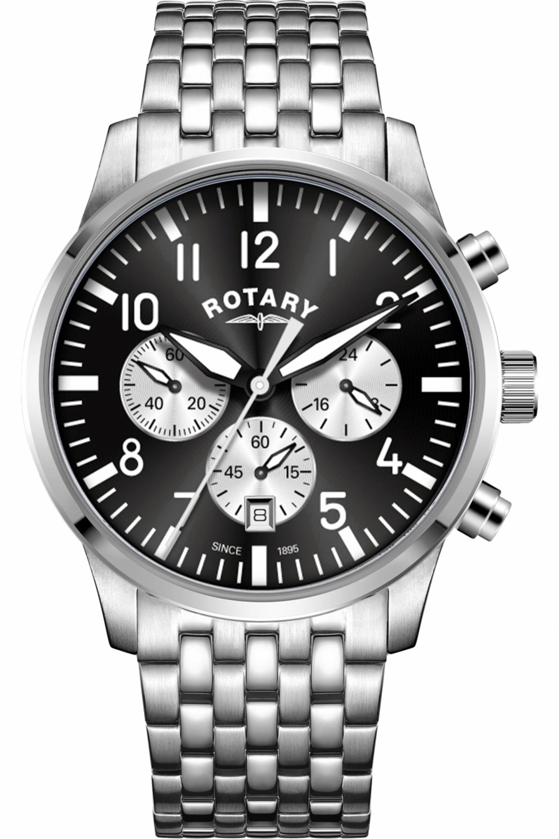 Buy Rotary Gents Silver Tone Gb Pilot B Watch from the Next UK online shop