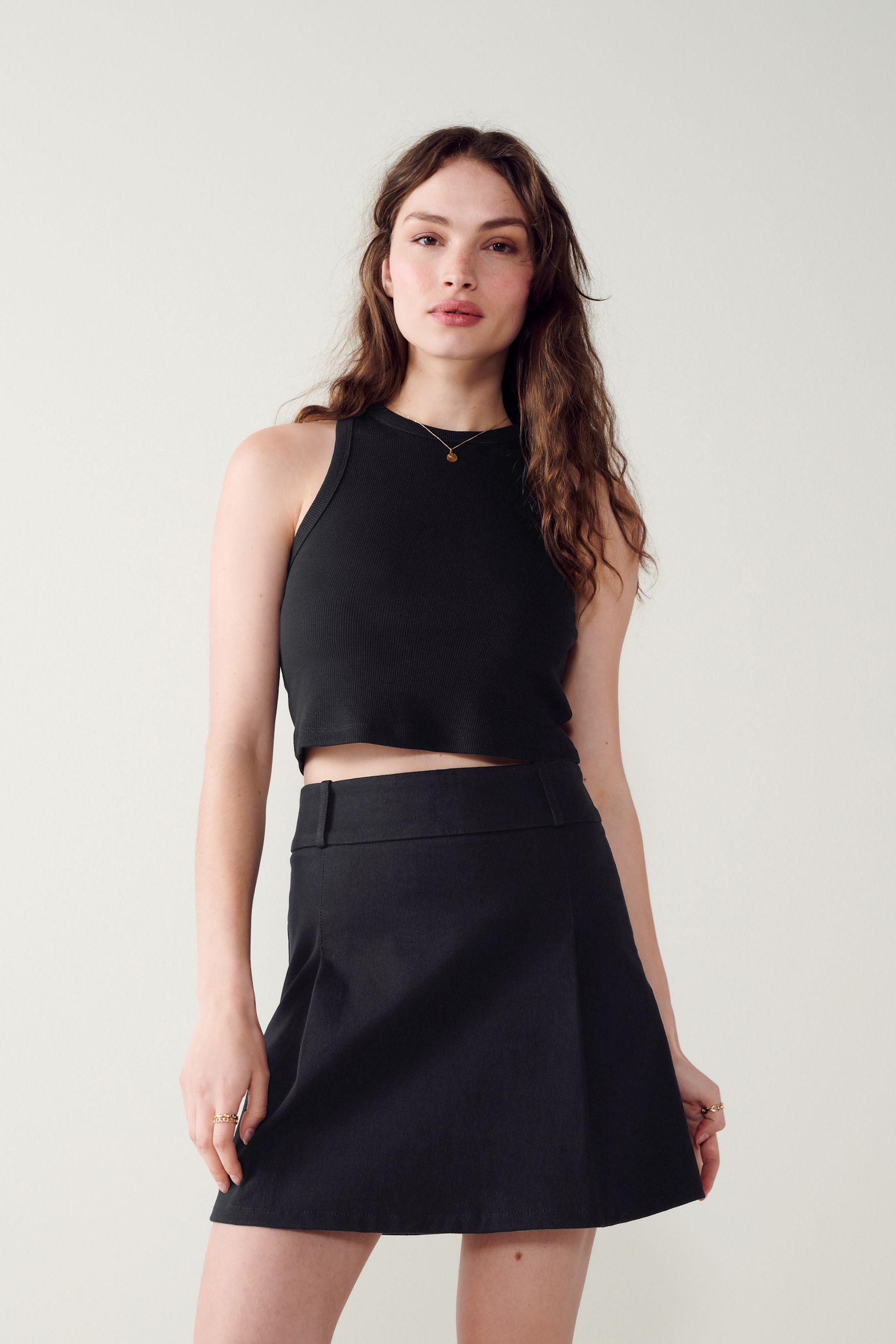 Black mini skirt jersey outlet