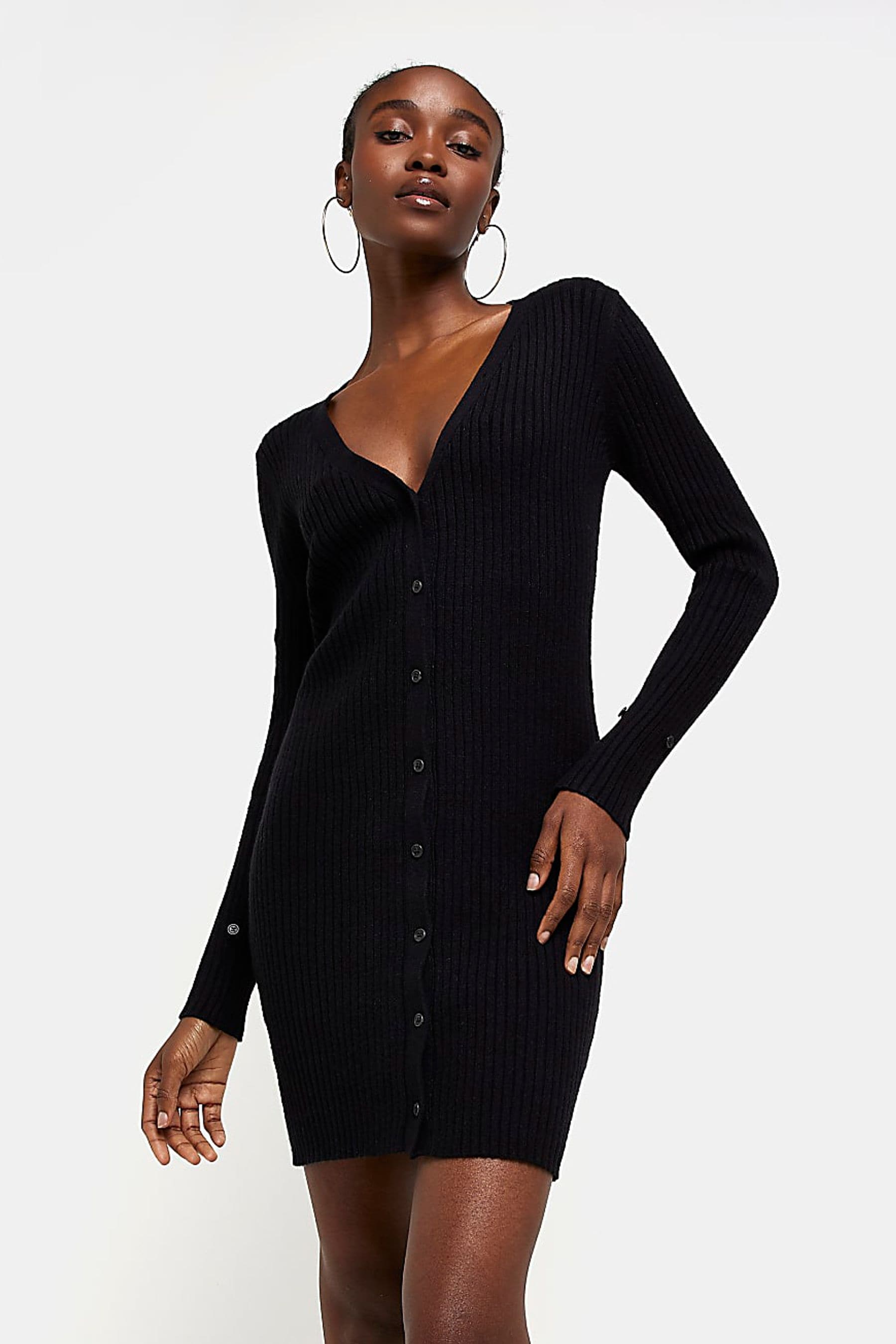 Buy River Island Black Paris Faux Fur Cardigan Mini Dress from Next Ireland
