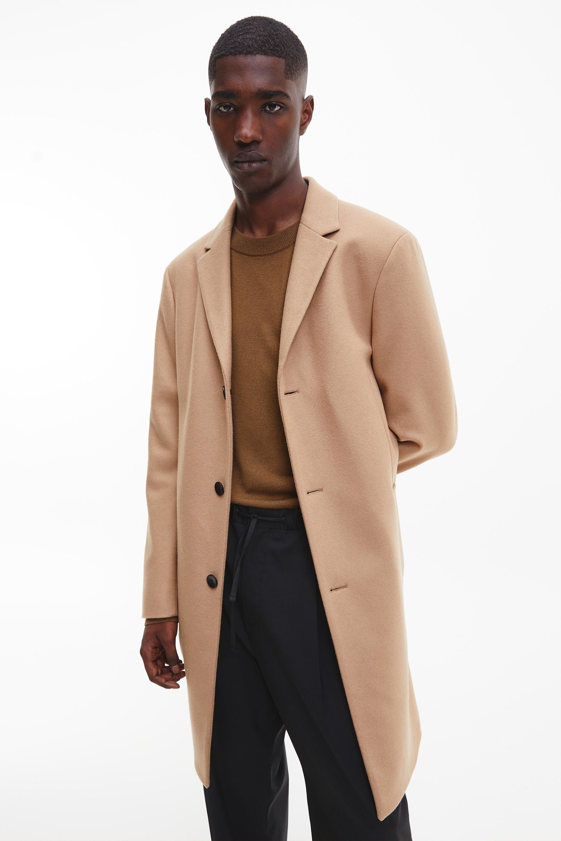 Calvin klein cream coat sale