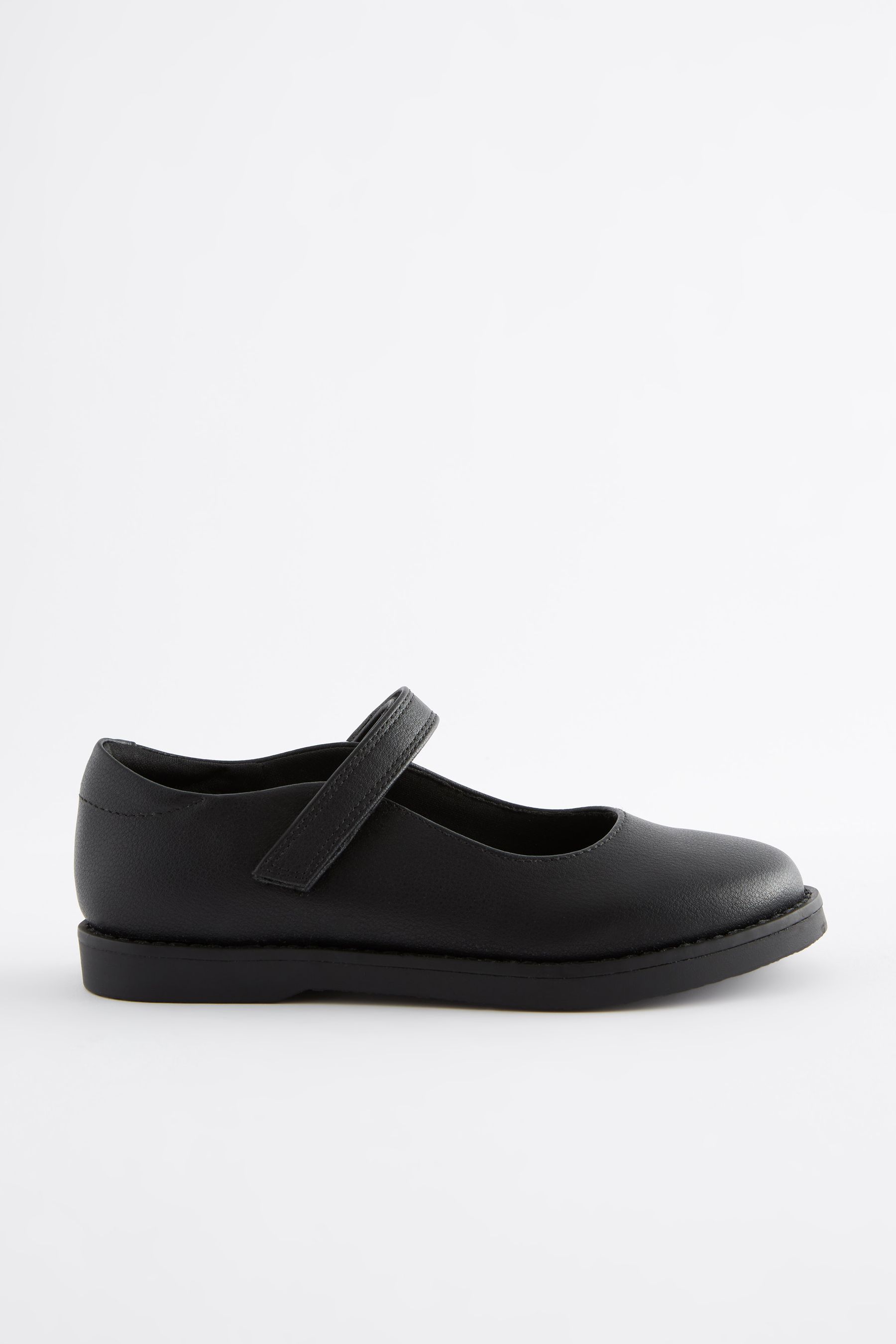 Black Matt Standard Fit F School Mary Jane Crepe Sole Shoes