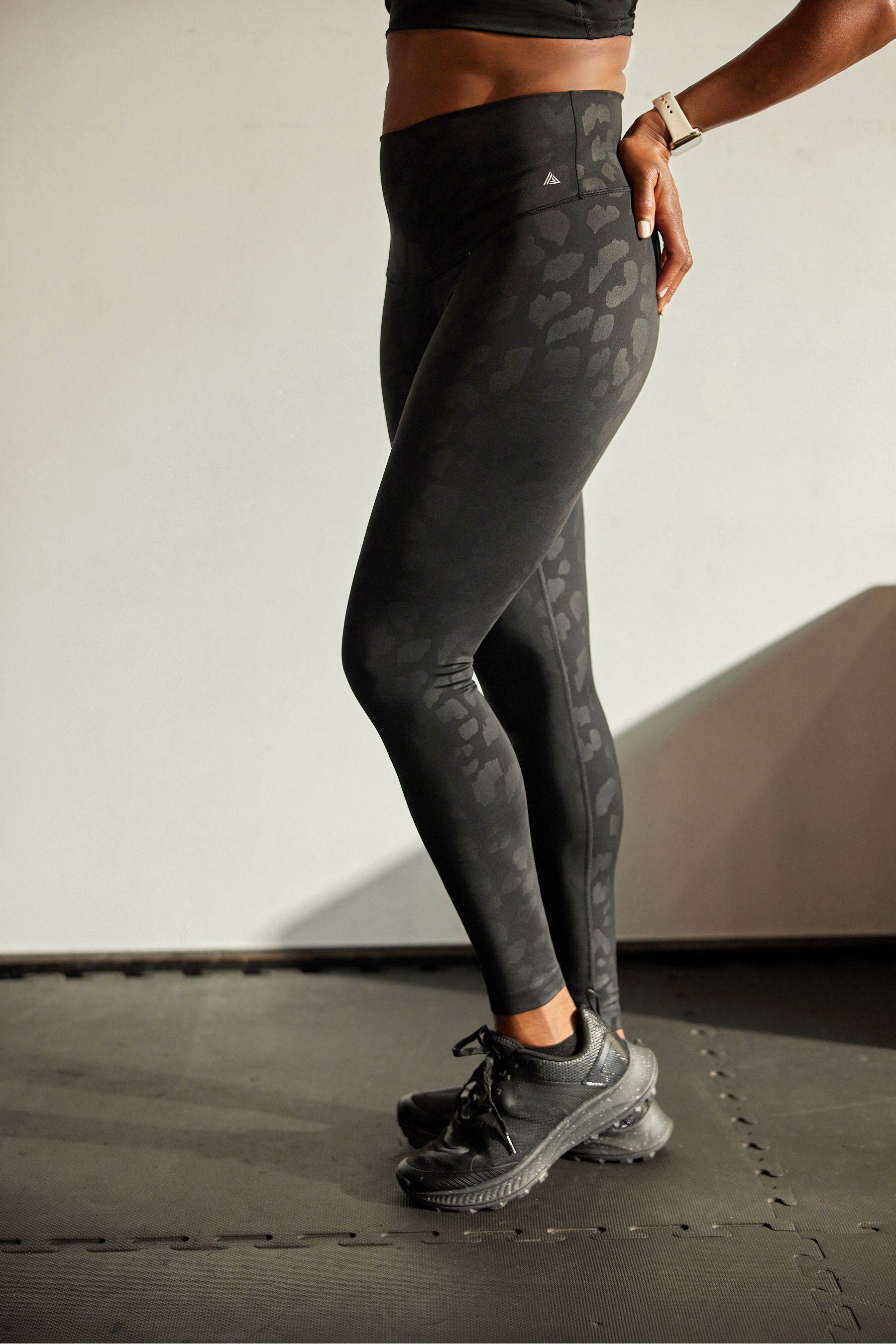 Leopard print black tights clearance