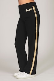 Pineapple Black Stripe Girls Wide Leg Joggers - Image 1 of 6