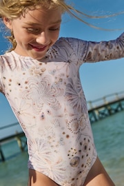 Cream Shell Long Sleeve Swimsuit (3-16yrs) - Image 3 of 7