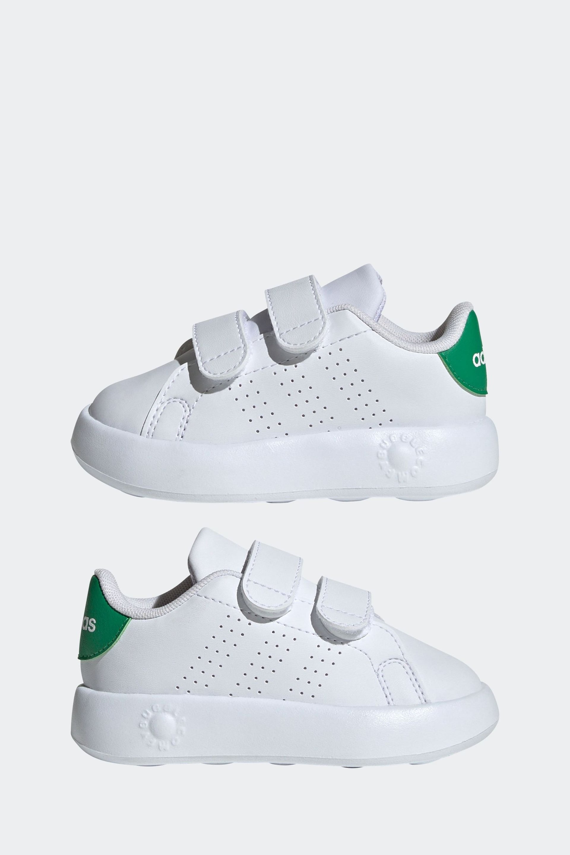 adidas White/Green Advantage Shoes Kids - Image 4 of 9