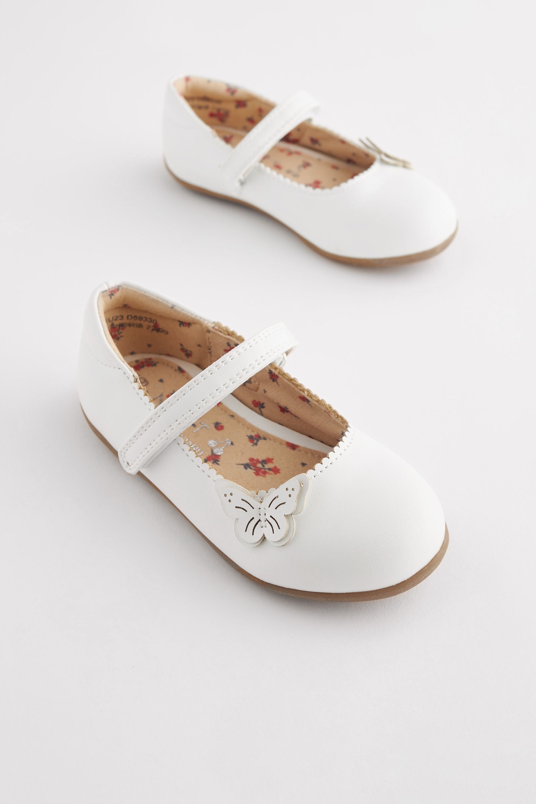 Buy White Standard Fit F Butterfly Mary Jane Shoes from the Next UK online shop