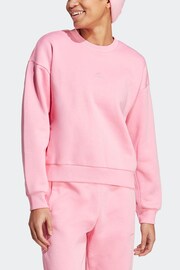adidas Pink Sportswear All Szn Fleece Sweatshirt - Image 4 of 7