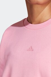 adidas Pink Sportswear All Szn Fleece Sweatshirt - Image 5 of 7