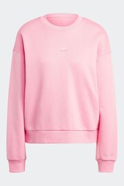 adidas Pink Sportswear All Szn Fleece Sweatshirt - Image 7 of 7