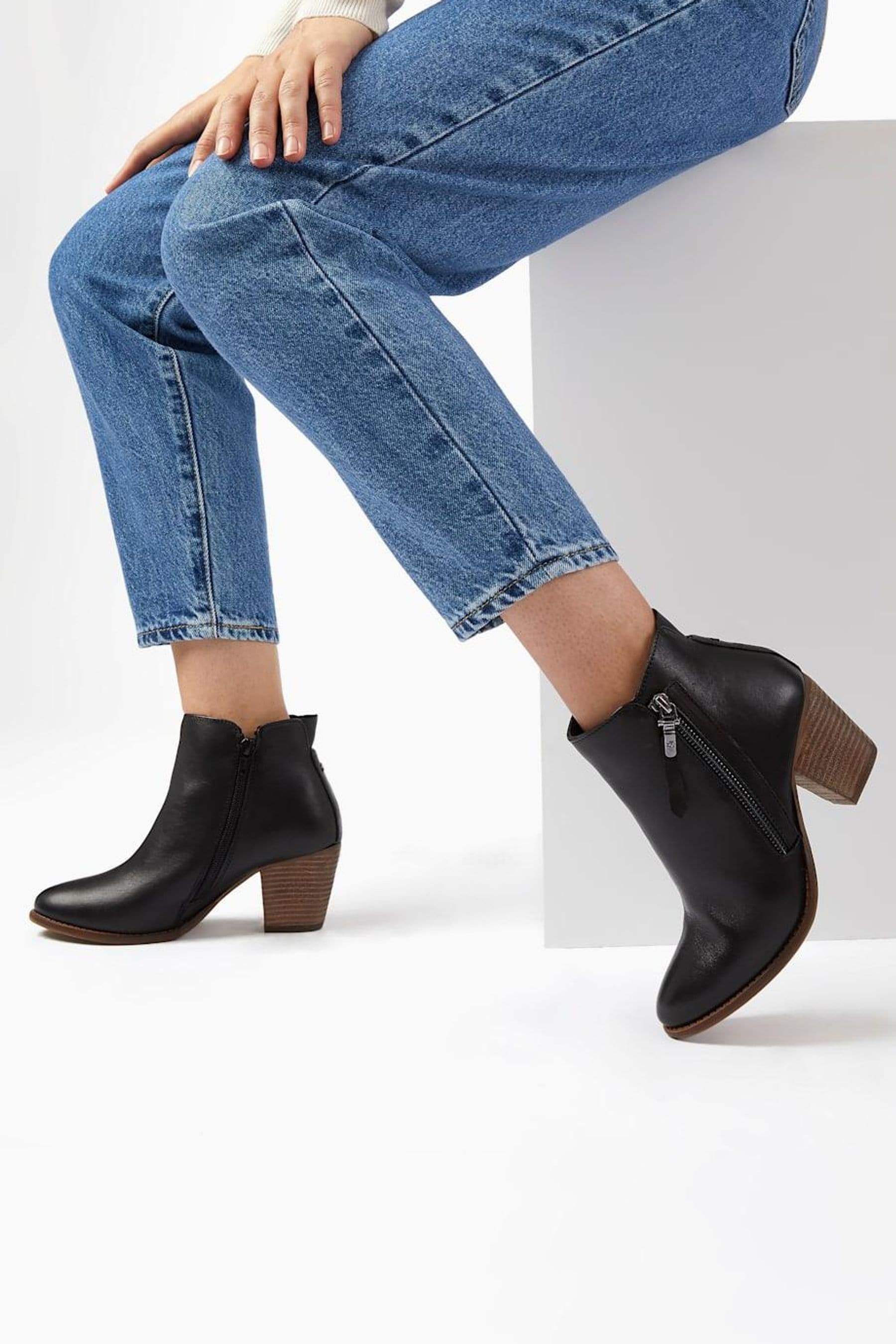 Buy Dune London Black Wide Fit Paice Zip Up Ankle Boots from Next Luxembourg