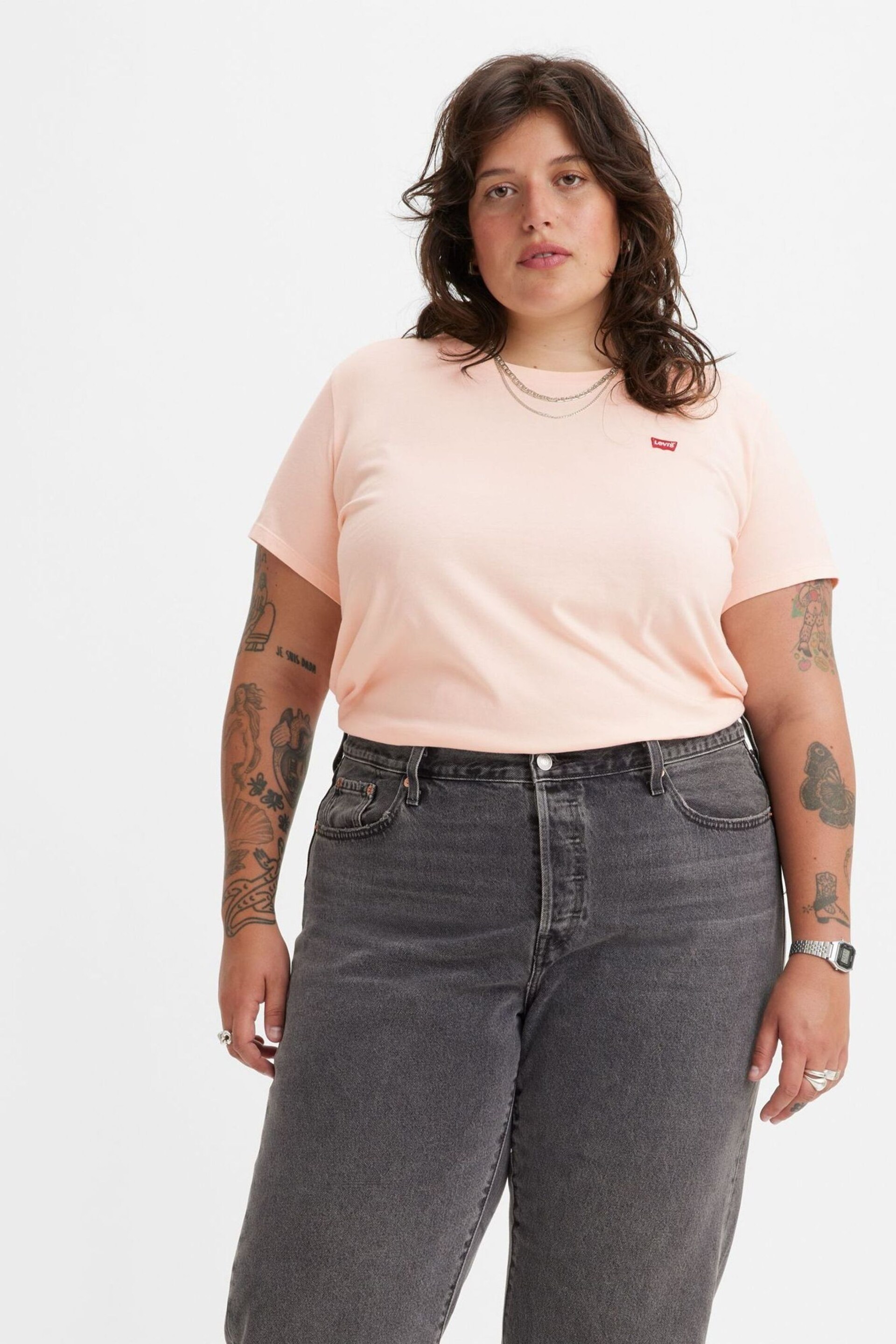 Levi's® Pink Curve The Perfect T-Shirt - Image 1 of 3