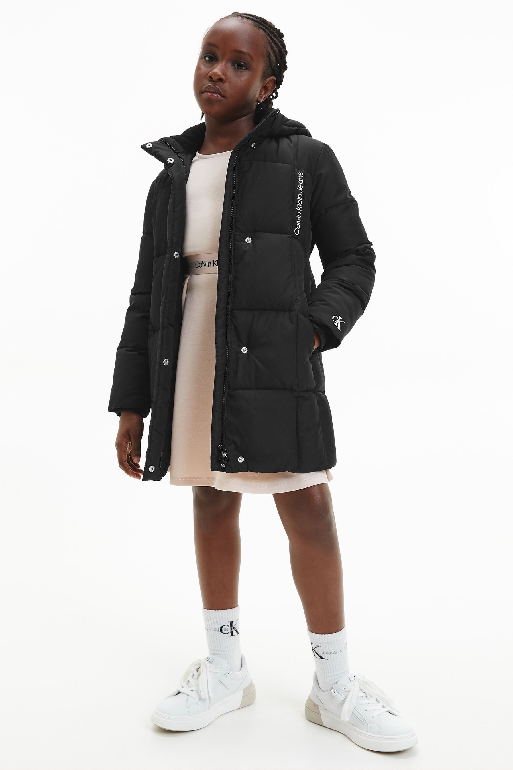 Buy Calvin Klein Jeans Girls Black Long Quilted Puffer Coat from Next Luxembourg
