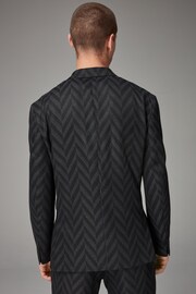 Charcoal Grey EDIT Relaxed Pattern Suit Jacket - Image 3 of 9