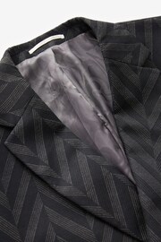 Charcoal Grey EDIT Relaxed Pattern Suit Jacket - Image 7 of 9