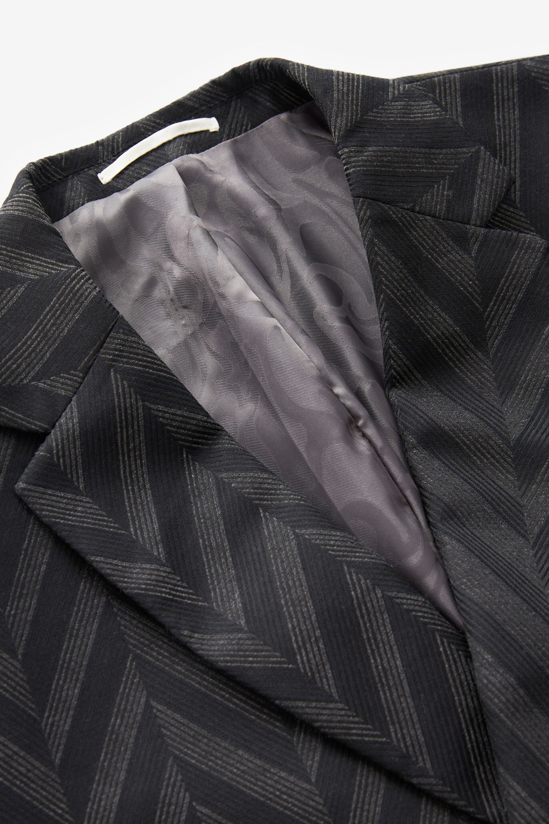 Charcoal Grey EDIT Relaxed Pattern Suit Jacket - Image 7 of 9